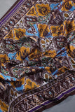 Timeless Ikkat patola elegance in rich chocolate brown