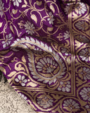 Purple Banarasi Saree with gold and silver weaving