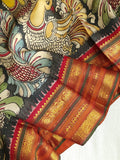 A classic kanchi kalamkari saree with a pure Patola blouse