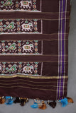 Timeless Ikkat patola elegance in rich chocolate brown
