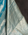 Stunning Copper Sulphate blue Kanjeevaram Tissue saree