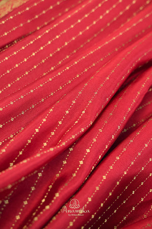 Classic red and regal gold mysore crepe silk saree