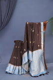 Soft Silk Pattu - Color play at its finest - Brown/Blue