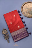 Soft Silk Pattu - Color play at its finest - Red/Purple