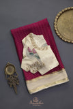 Stunning mysore crepe silk saree in magenta