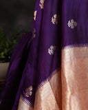 Raw mango silk saree in a beautiful violet and baby pink combo
