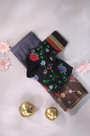 Petite Pointe Elegance on pure Handloom tussar