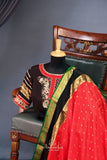Mysore Silk saree in a stunning shade of red and black