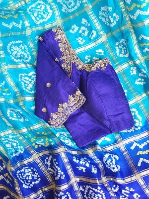 Bandini Gharchola saree in hues of blue