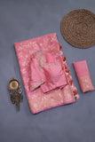 Banarasi Kora Jamdaani in soft blush pink