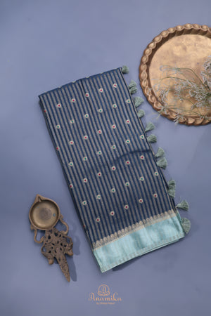 Soft Silk Pattu - An understated luxury - Dark Blue