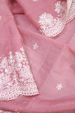 Elegant Crush Tissue saree in peach pink with a stunning mirror work blouse