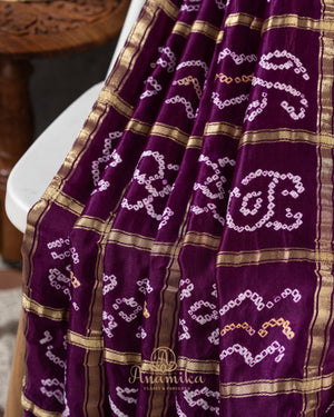 Purple Bandini Gharchola Saree