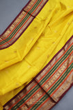 Gadwal Pattu saree in yellow and brown