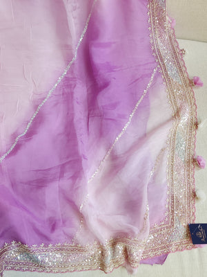 Lilac Love - pretty Georgette saree in a lovely lilac hue