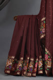 Soft Tusser Silk saree in most trending brown color