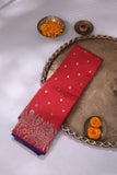 Regal chanderi pattu in a ravishing red color