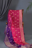 Soft crepe silk sarees in dual shades with designer blouses