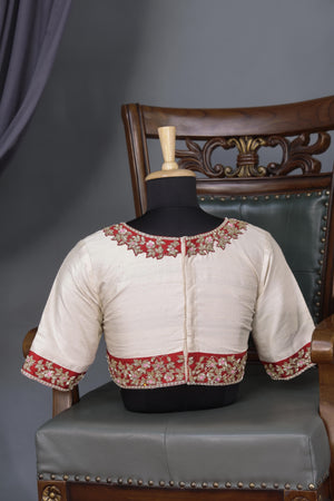 Rich Red and Blush Banarasi Silk Saree