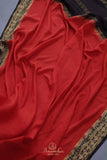 The most trending red and black mysore crepe silk saree
