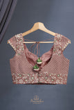 A dreamy floral organza in light brown