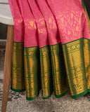 A beautiful kanchipattu saree in a lovely Dark Pink and Green combination