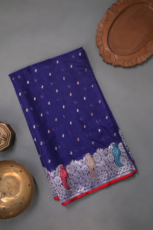 Chanderi silk saree in a stunning royal blue hue