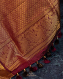 Vintage Kanjeevaram in a lovely brown and red combo