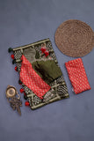 Bandini Gharchola in a lovely olive green shade with kalamkari pallu