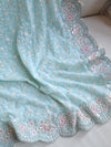 Chikankari georgette saree in blue