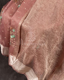 Crushed Tissue saree with embroidered thread work buttas