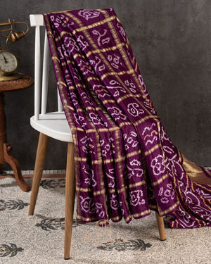 Purple Bandini Gharchola Saree