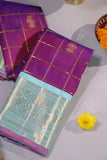 Gadwal pattu saree in the most beautiful majenta and aqua blue