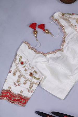 Soft Silk Saree in red at a budget friendly price