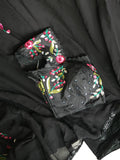 Black Georgette with multi color floral sequins work