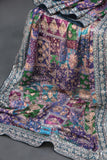 Designer Georgette Saree in hues of blue, green and purple