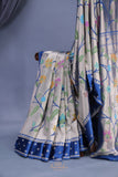A beautiful Paithani inspired Georgette saree - Royal Blue