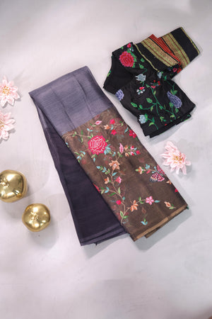 Petite Pointe Elegance on pure Handloom tussar