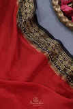 The most trending red and black mysore crepe silk saree