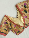 Multi color crush Georgette saree with a patch work blouse