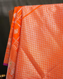Venkatagiri Pattu saree in bright orange
