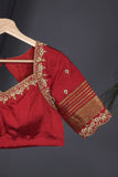 Ravishing mysore crepe silk saree in red