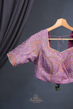 A dreamy floral organza in beautiful shades of lavender