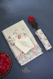 Organza saree in white with embroidered border