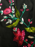 Black Georgette with multi color floral sequins work