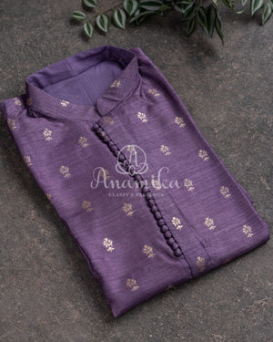 Light Purple/Lavender Kurta on chanderi silk with zari woven buttas