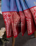 Venkatagiri Pattu saree in a beautiful color combo of lavender and red