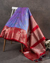 Venkatagiri Pattu saree in a beautiful color combo of lavender and red