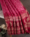 Pink Bandini Chikankari saree on Organza base with a mirror work blouse