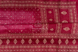 Pink Bandini Chikankari saree on Organza base with a mirror work blouse